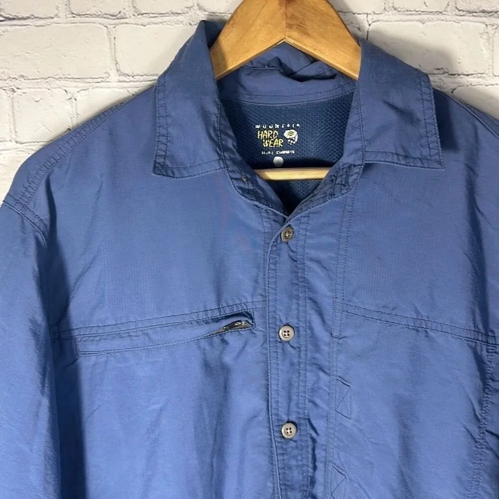 Mountain Hardwear Men's Fishing Vented‎ Convertible Long Sleeve Shirt M Blue